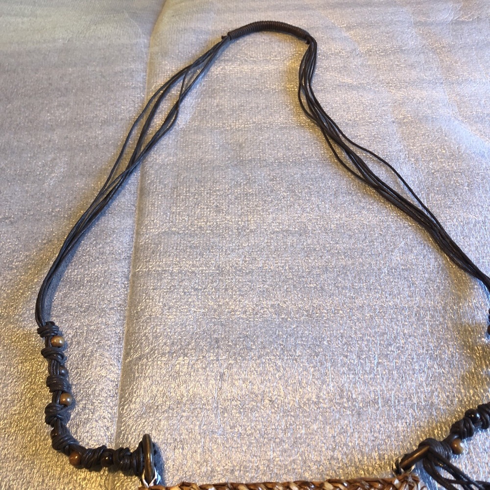 DP Leopard Print Purse Braided Beaded Long Strap Bohemian Hippie Pocket Clasp - Picture 3 of 12